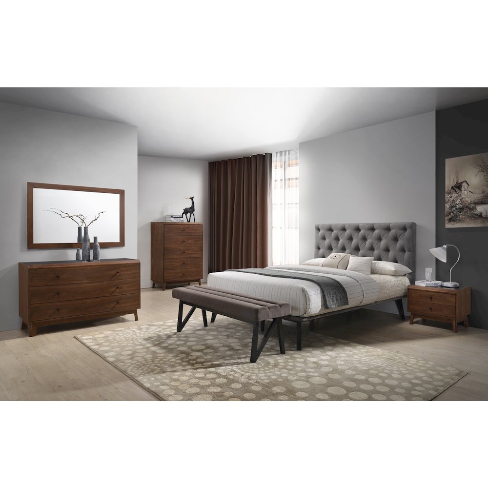 Gibson Modern Grey Fabric Super King 76" x 84" Bed. Picture 6