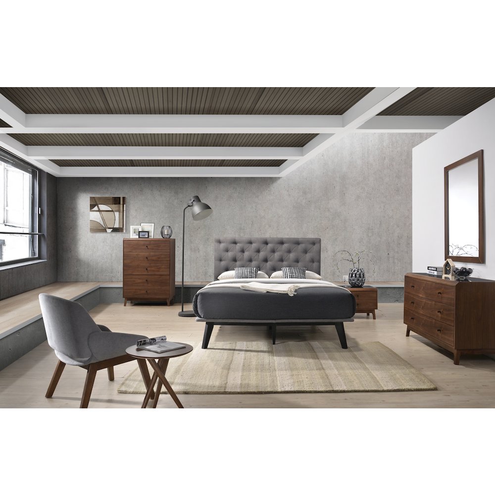 Gibson Modern Grey Fabric Super King 76" x 84" Bed. Picture 5