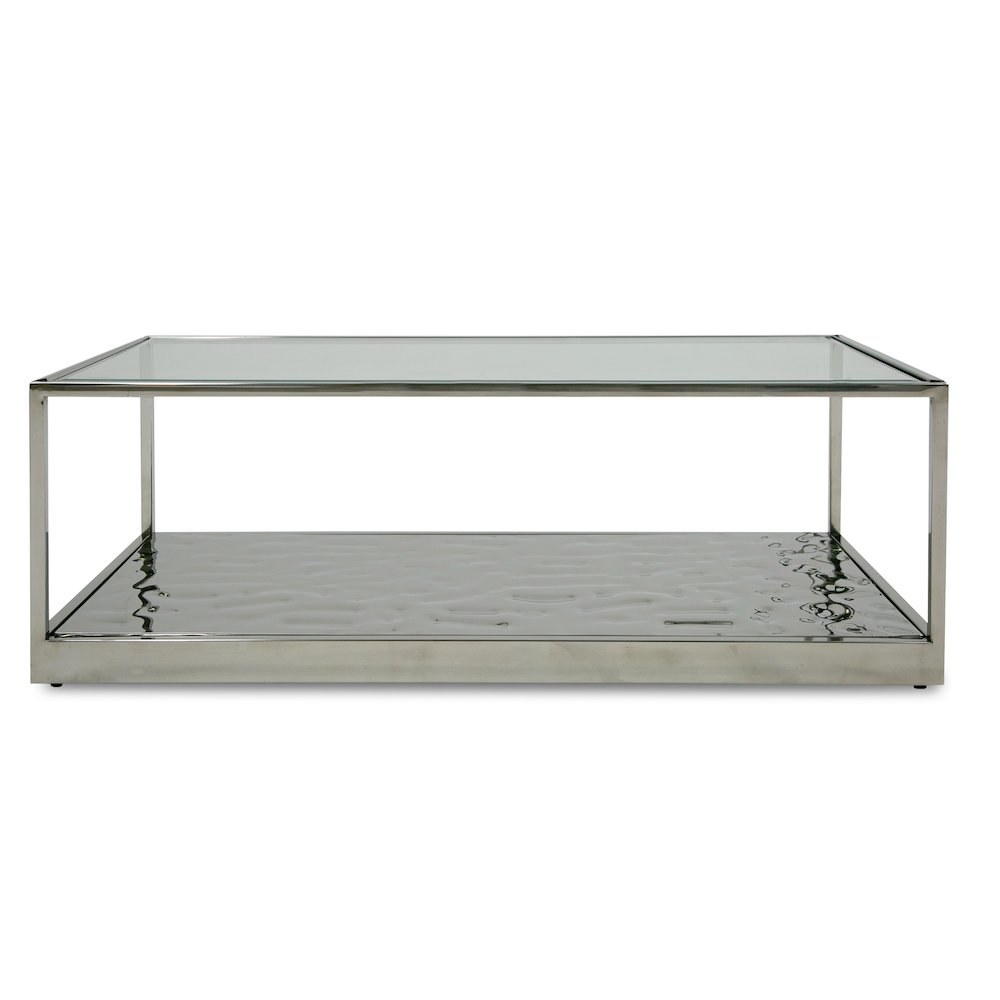 Modrest Braxton - Contemporary Clear Wave Glass Coffee Table. Picture 1