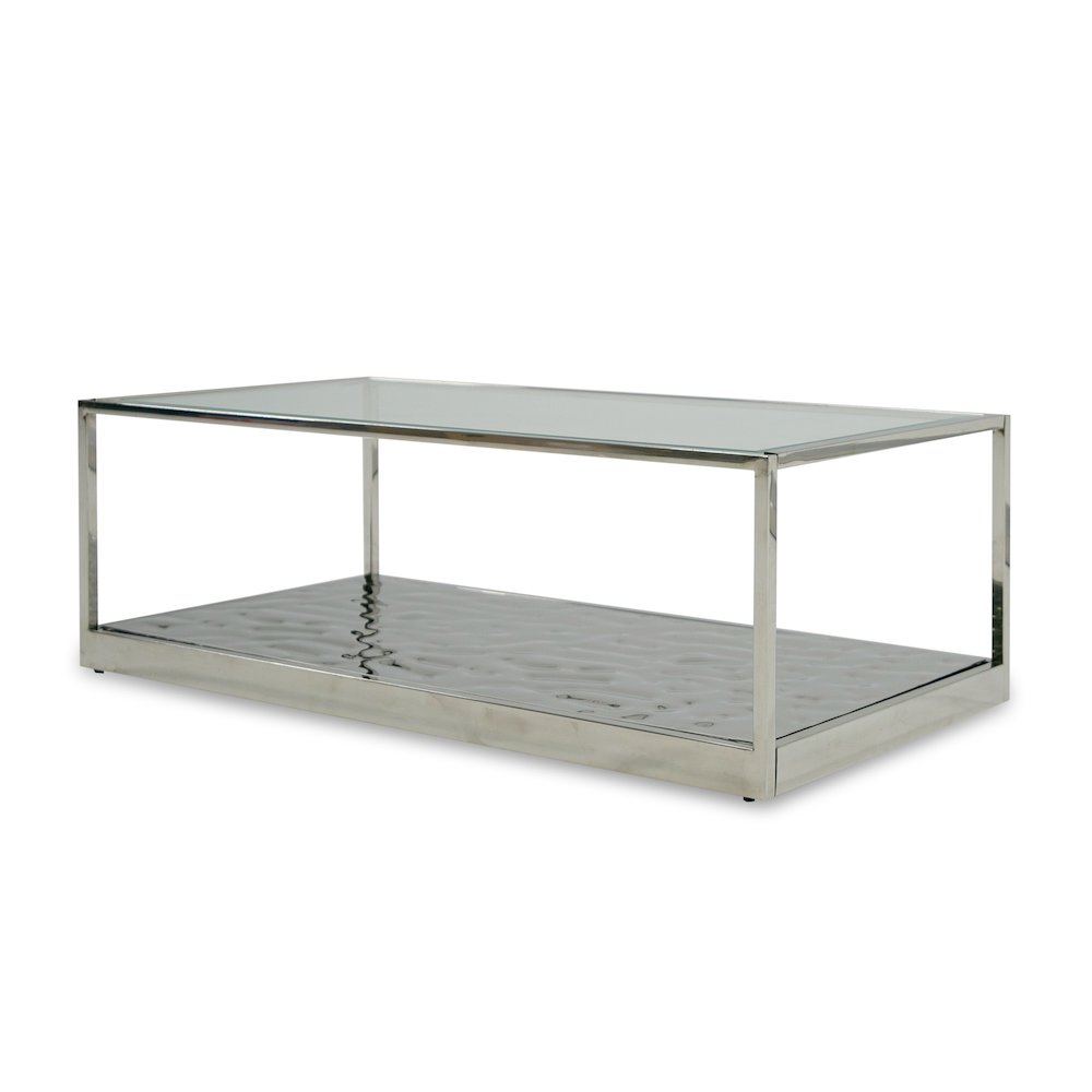 Modrest Braxton - Contemporary Clear Wave Glass Coffee Table. Picture 3