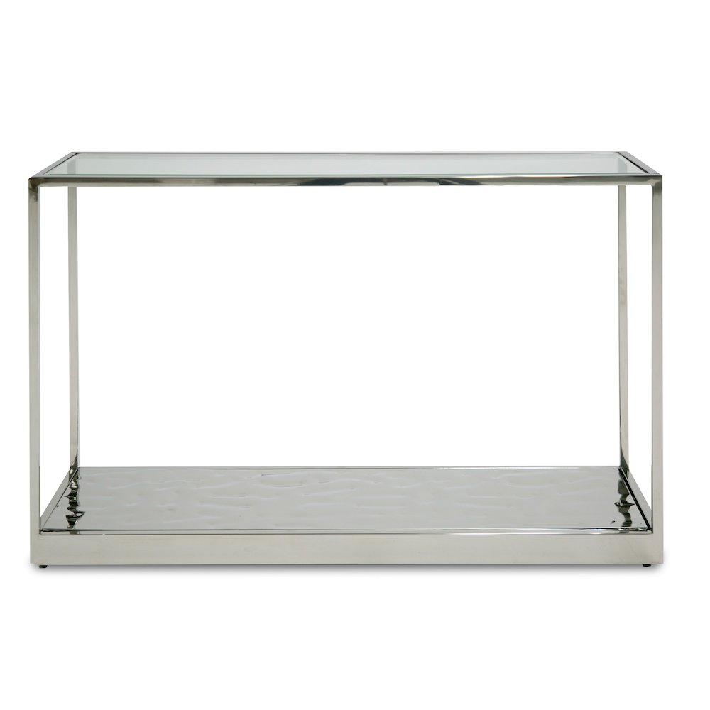 Modrest Braxton - Contemporary Clear Wave Glass Console Table. Picture 1
