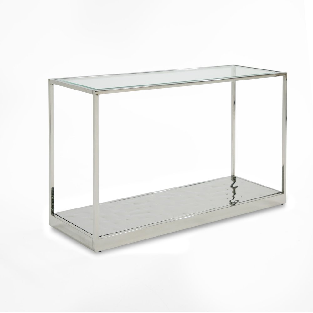 Modrest Braxton - Contemporary Clear Wave Glass Console Table. Picture 2