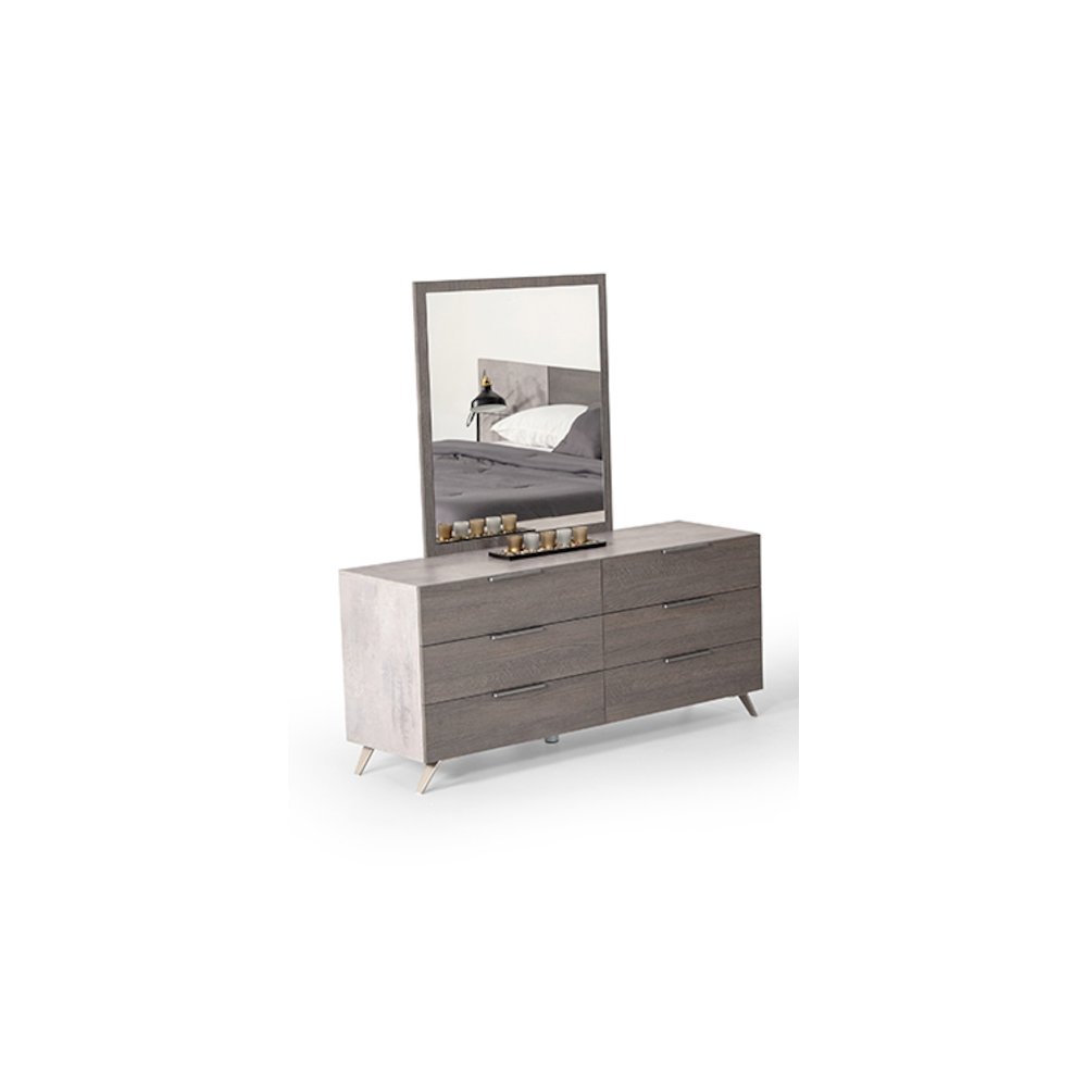 Nova Domus Bronx Italian Modern Grey Mirror. Picture 1
