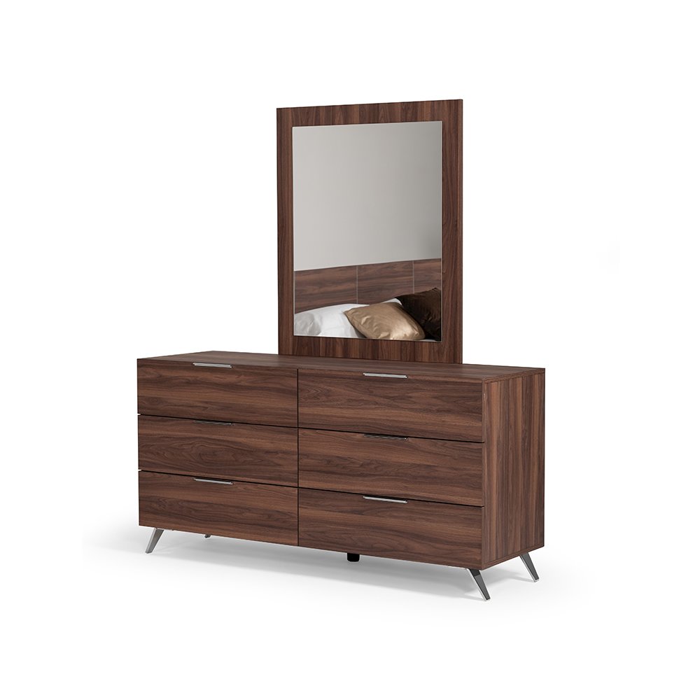 Nova Domus Brooklyn Italian Modern Walnut Mirror. Picture 1