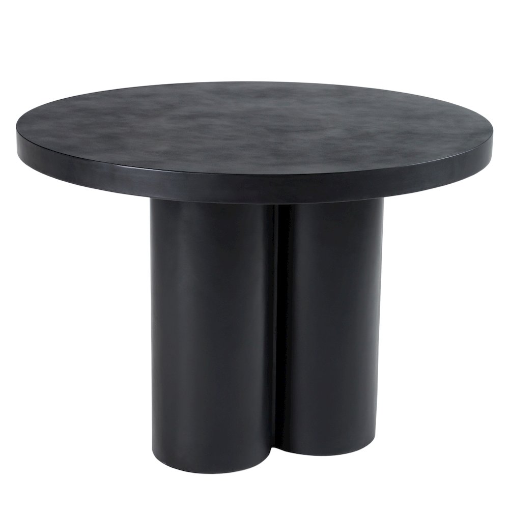 Modrest Bruni - Modern Black Concrete Round Dining Table. Picture 4