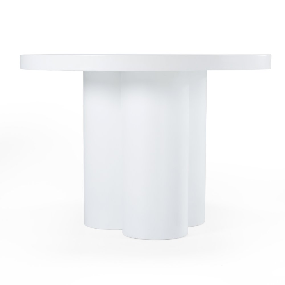 Modrest Bruni - Modern White Concrete Round Dining Table. Picture 1