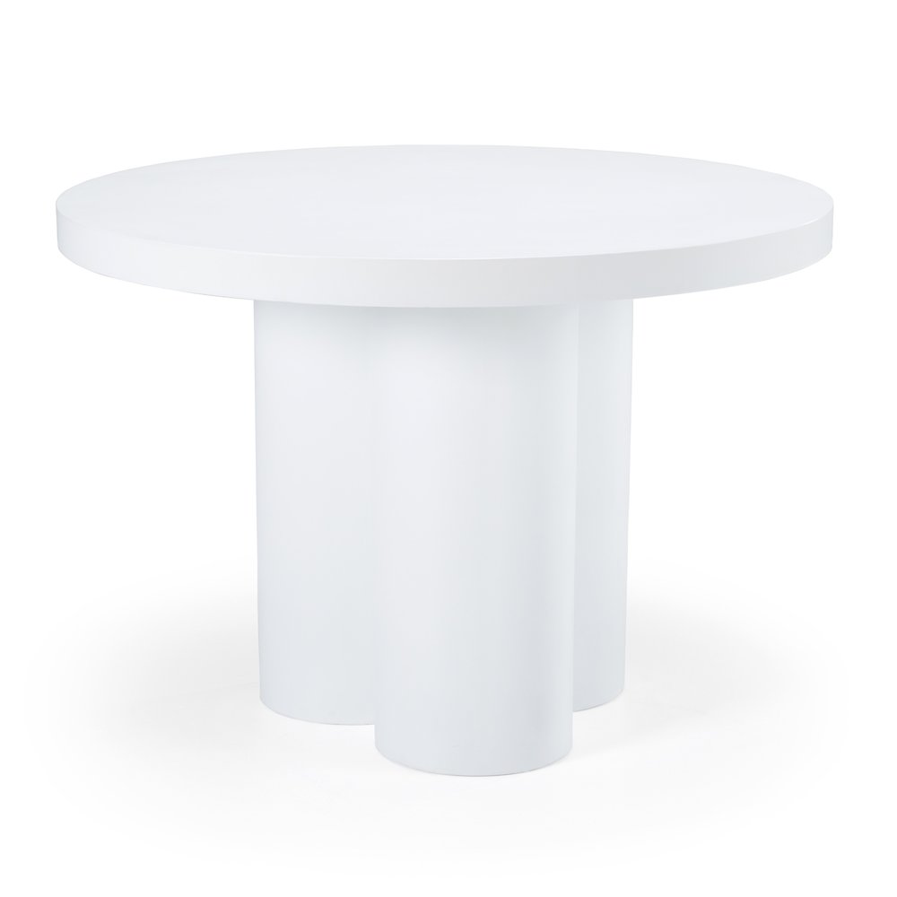 Modrest Bruni - Modern White Concrete Round Dining Table. Picture 4