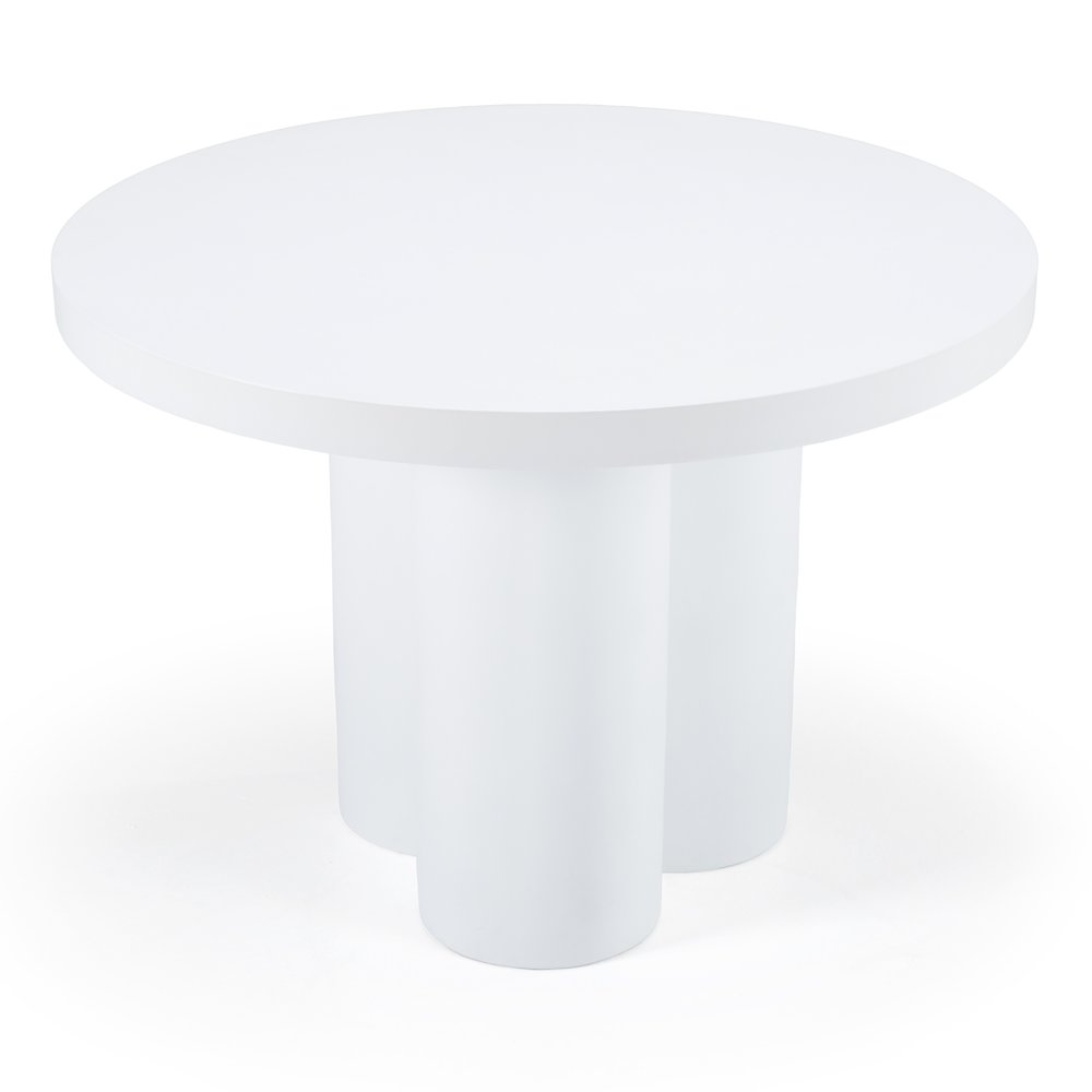 Modrest Bruni - Modern White Concrete Round Dining Table. Picture 5