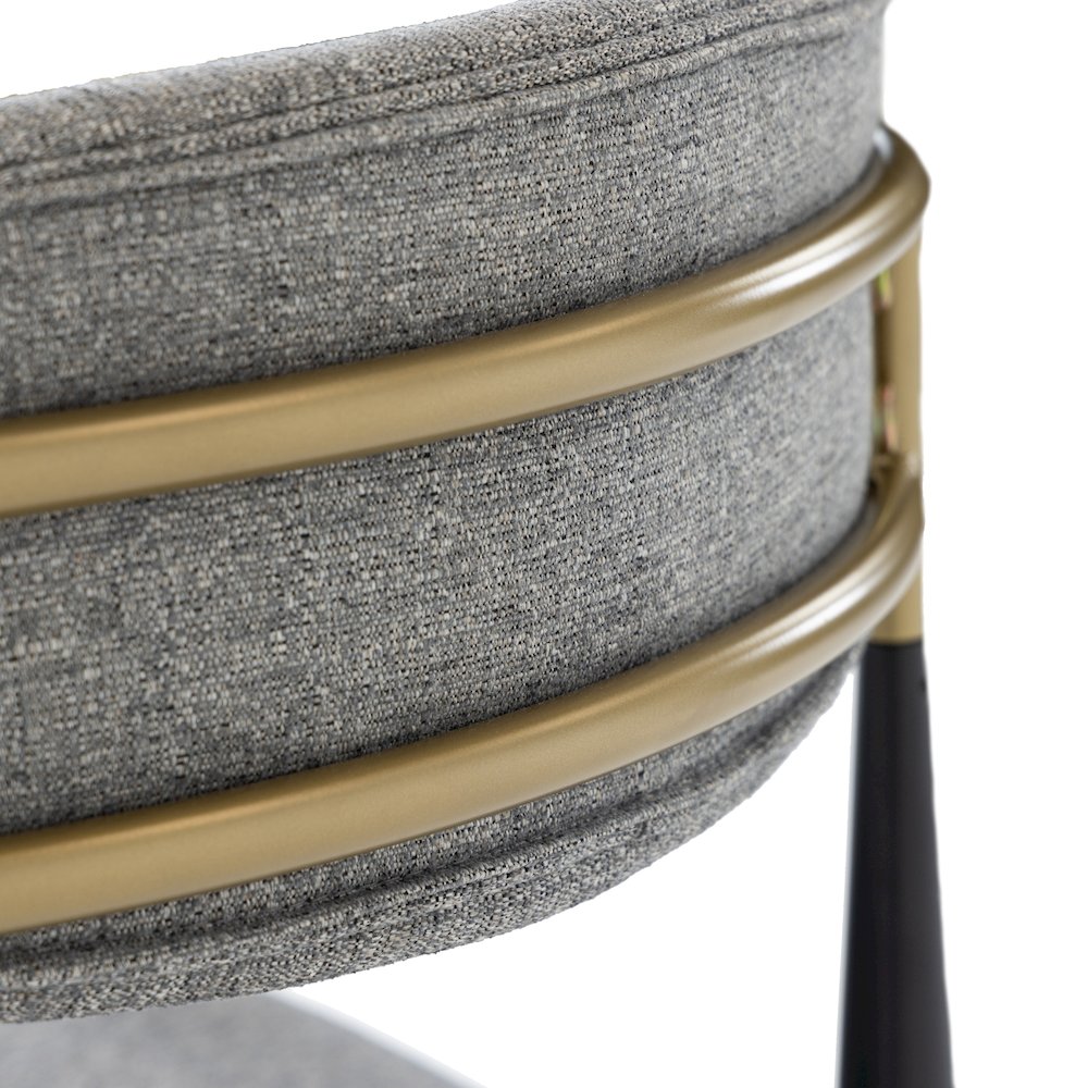 Mid-Century Modern Medium Grey + Gold Arm + Black Counter Chair. Picture 6