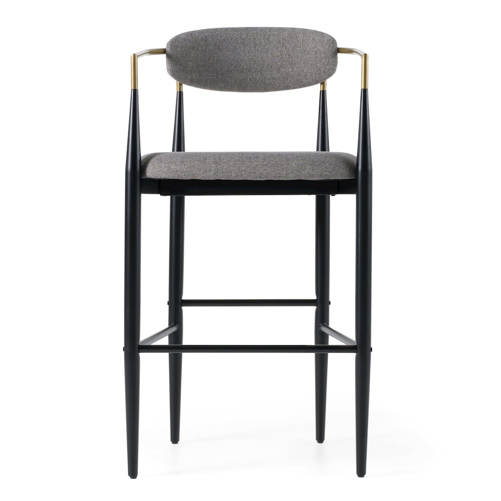Modrest Buchtel - Mid-Century Modern Medium Grey + Gold Arm + Black Bar Chair. Picture 2
