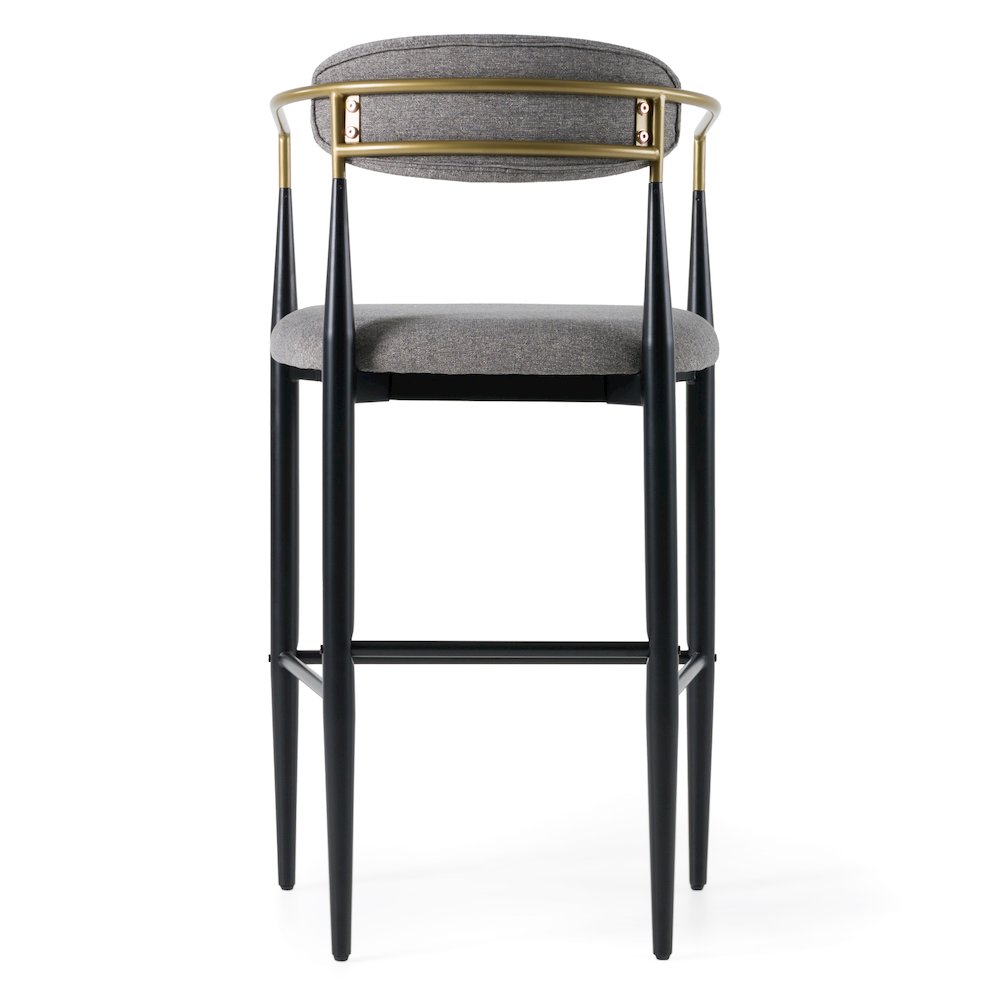 Modrest Buchtel - Mid-Century Modern Medium Grey + Gold Arm + Black Bar Chair. Picture 4