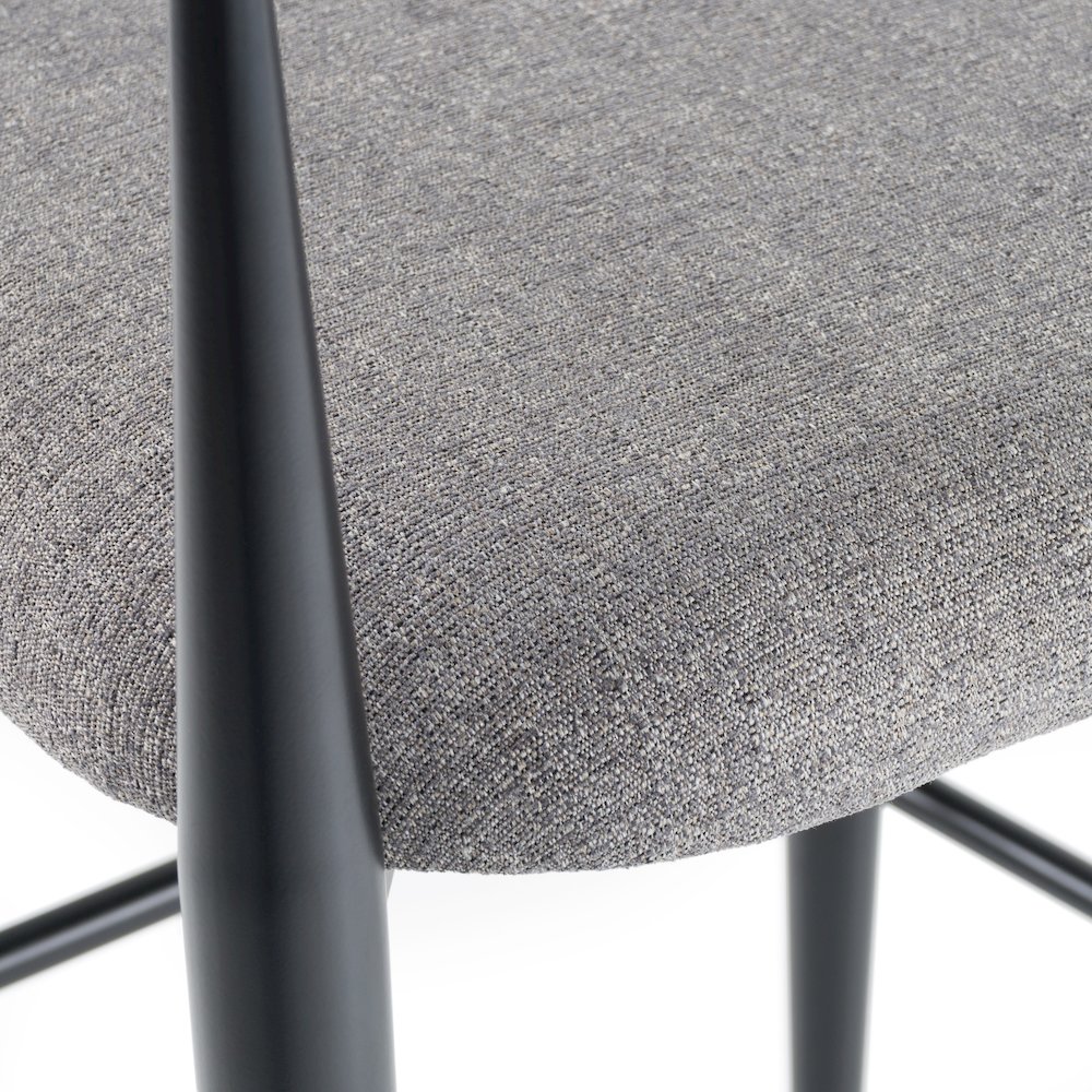 Modrest Buchtel - Mid-Century Modern Medium Grey + Gold Arm + Black Bar Chair. Picture 6