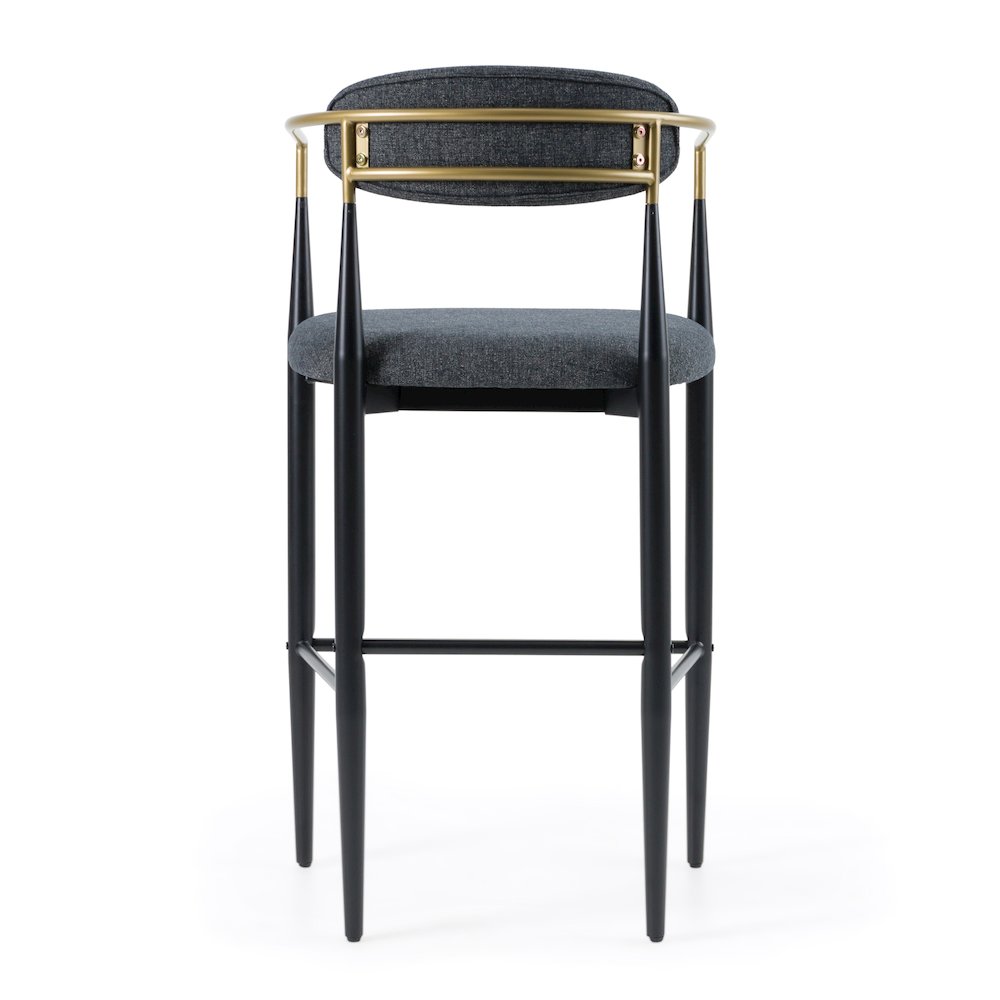 Modrest Buchtel - Mid-Century Modern Dark Grey + Gold Arm + Black Bar Chair. Picture 4