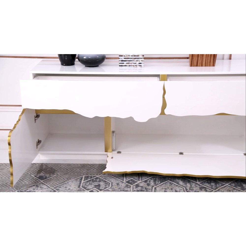 Modrest Aspen Modern White & Gold Buffet. Picture 4