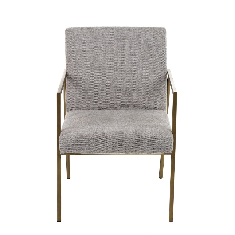 Modrest Burnham - Modern Light Grey & Brass Arm Dining Chair. Picture 4