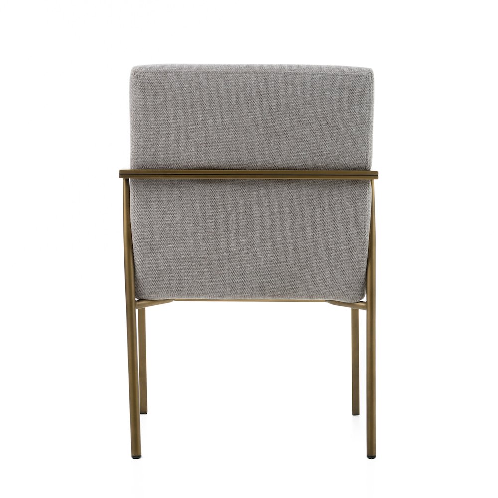 Modrest Burnham - Modern Light Grey & Brass Arm Dining Chair. Picture 6