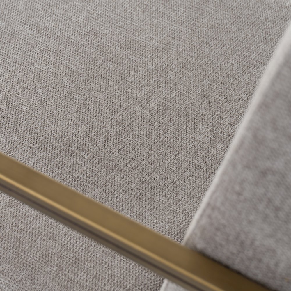 Modrest Burnham - Modern Light Grey & Brass Arm Dining Chair. Picture 8