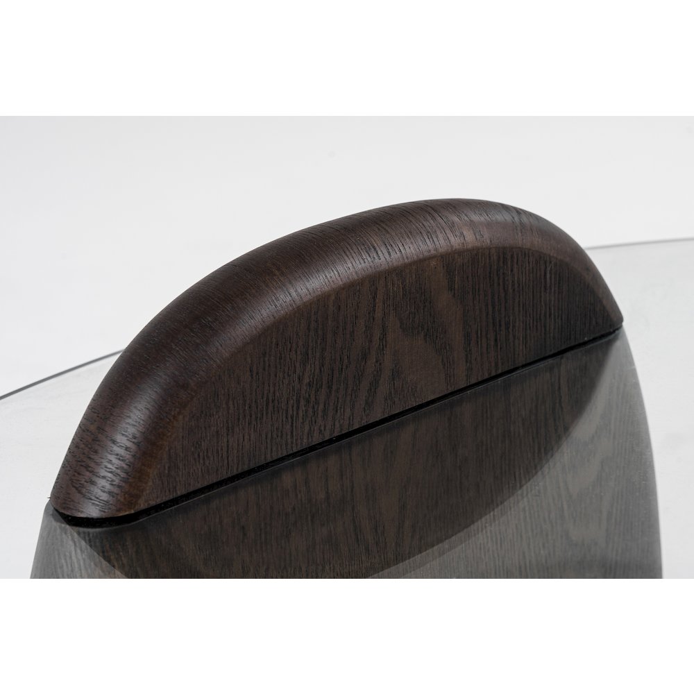 Modrest Buxton - Mid-Century Modern Glass + Dark Walnut Coffee Table. Picture 3