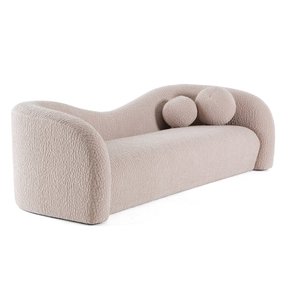 Calico - Contemporary Beige Pebble Fabric 4-Seat Sofa. Picture 2