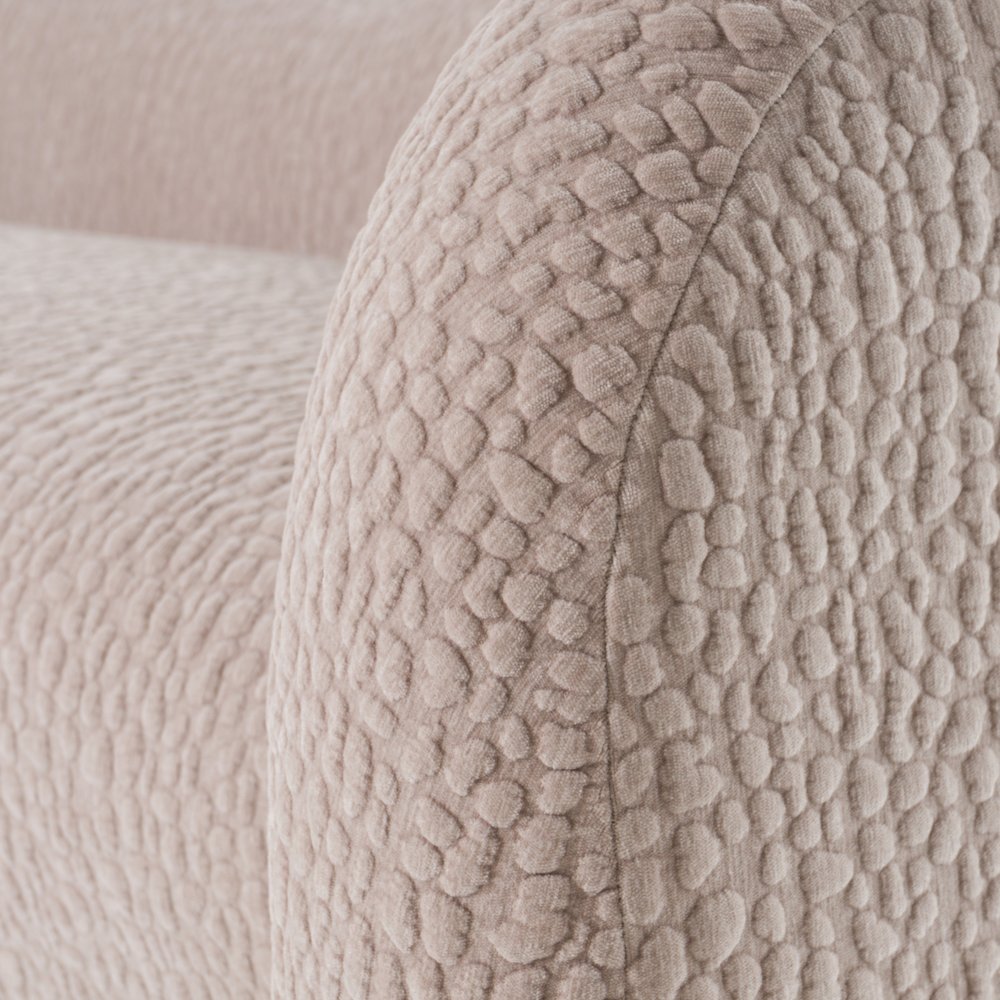 Calico - Contemporary Beige Pebble Fabric 4-Seat Sofa. Picture 5