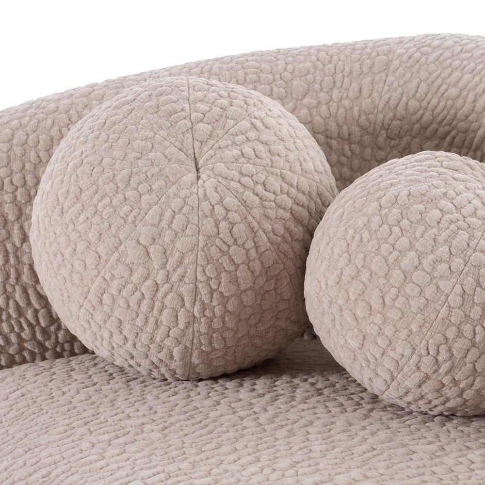 Calico - Contemporary Beige Pebble Fabric 4-Seat Sofa. Picture 6