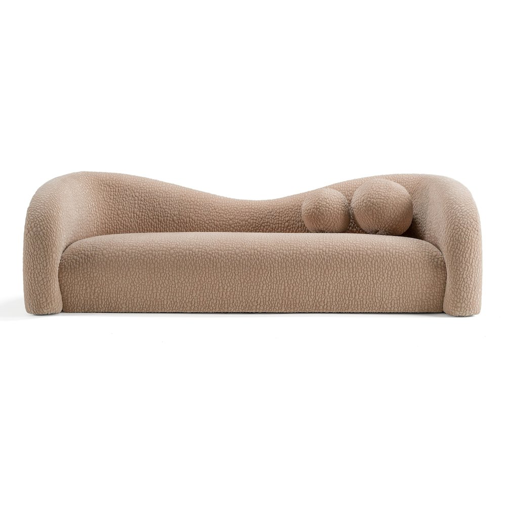 Divani Casa Calico - Contemporary Tan Fabric 3-Seat Sofa. Picture 1