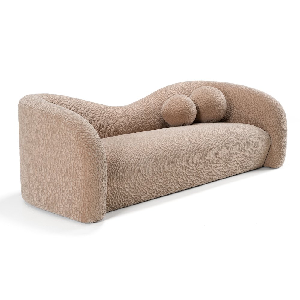 Divani Casa Calico - Contemporary Tan Fabric 3-Seat Sofa. Picture 2