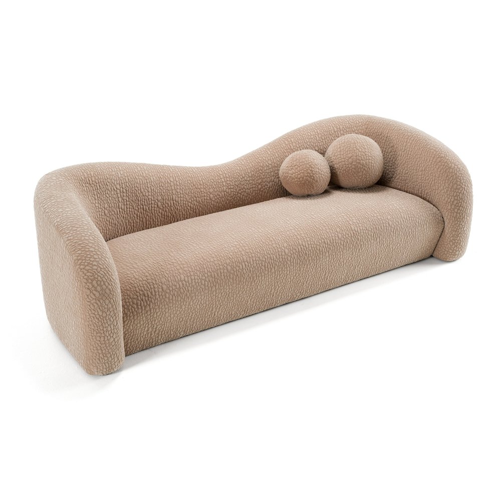 Divani Casa Calico - Contemporary Tan Fabric 3-Seat Sofa. Picture 4