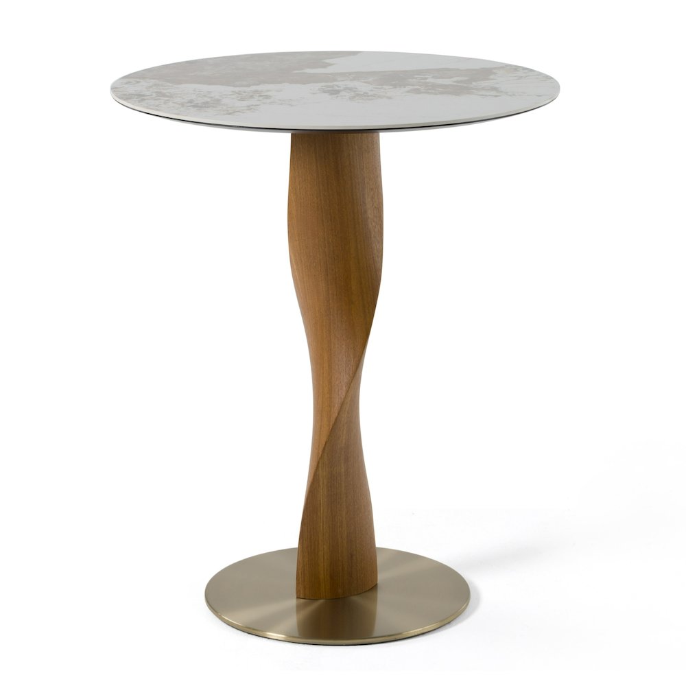 Modrest Calvary - Mid-Century Modern Ceramic + Walnut Bar Table. Picture 2
