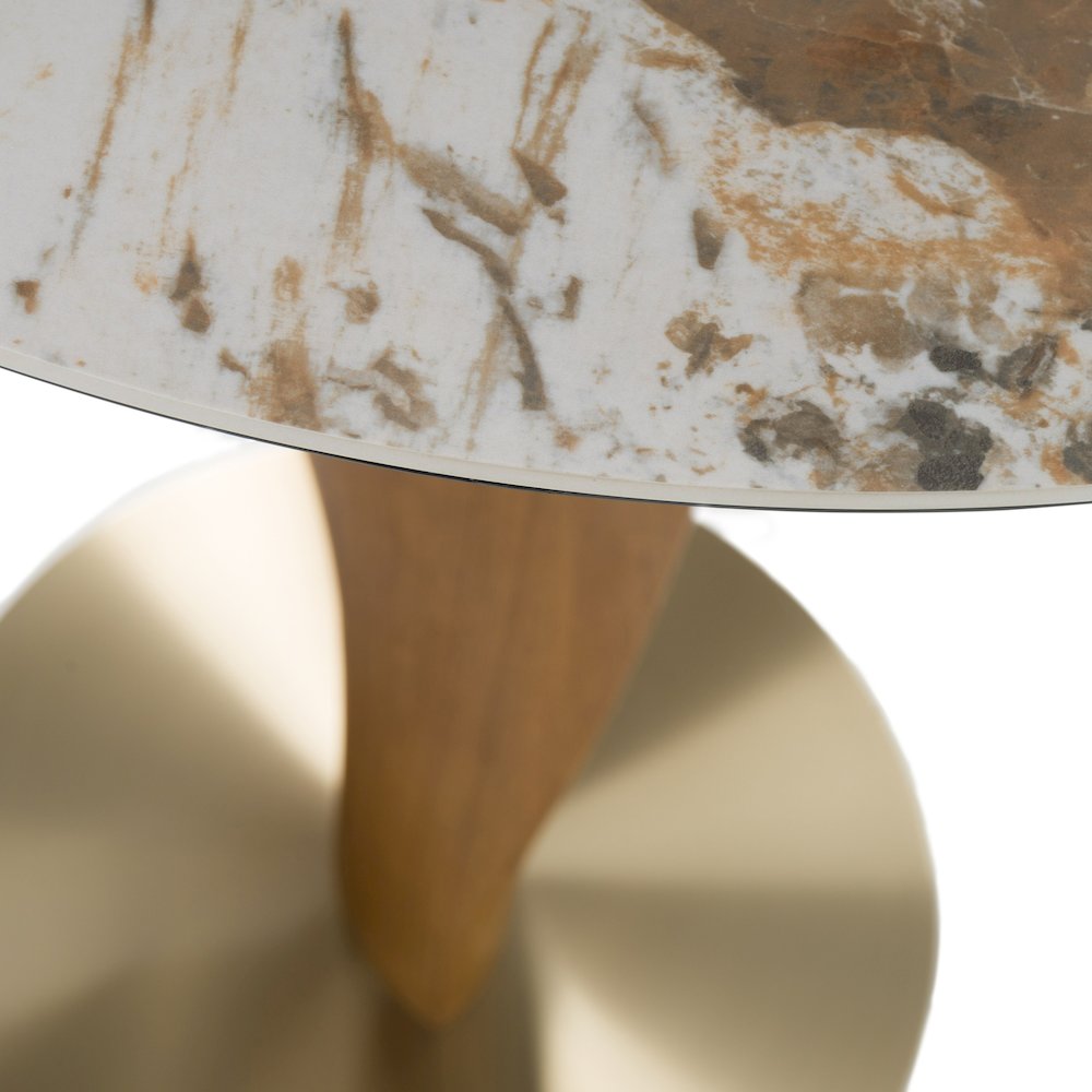 Modrest Calvary - Mid-Century Modern Ceramic + Walnut Bar Table. Picture 4
