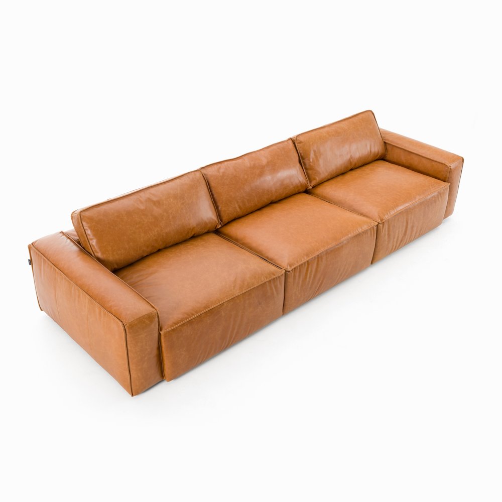 Divani Casa Cambria - Modern Cognac Leather Sofa. Picture 3