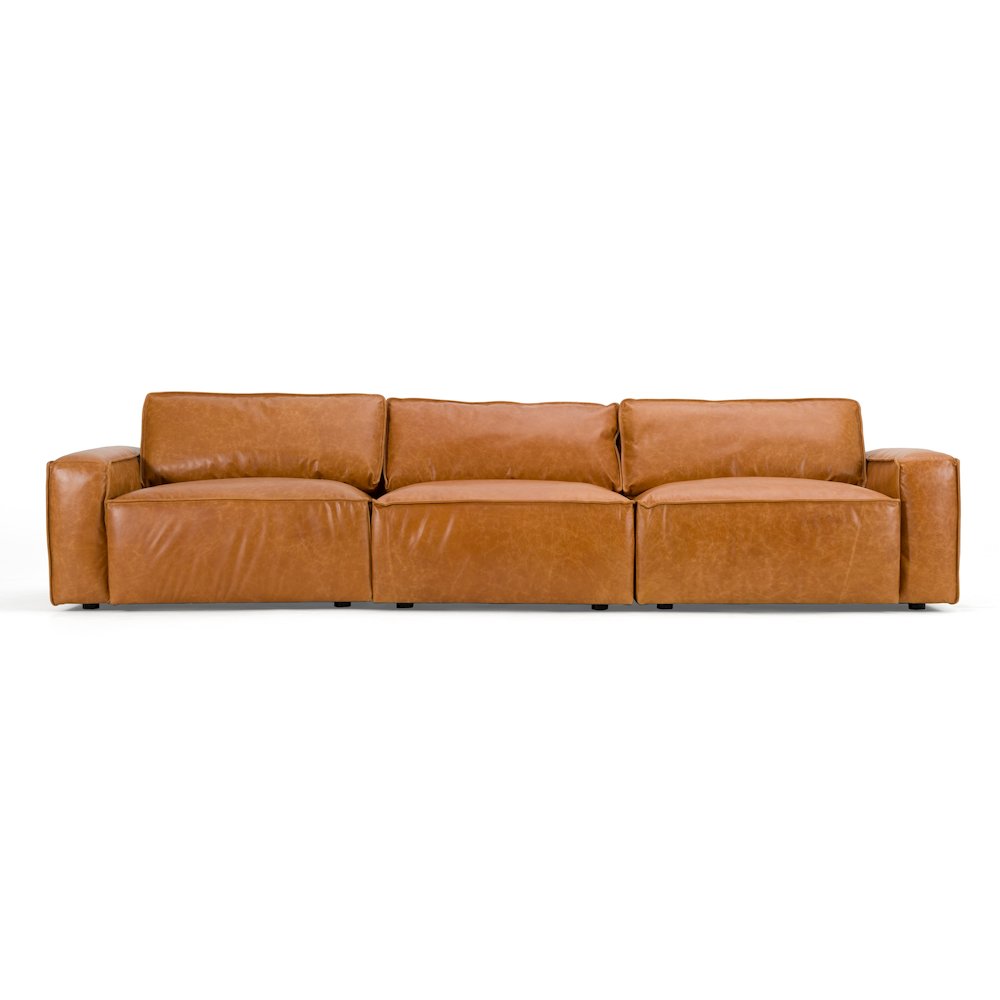 Divani Casa Cambria - Modern Cognac Leather Sofa. Picture 1