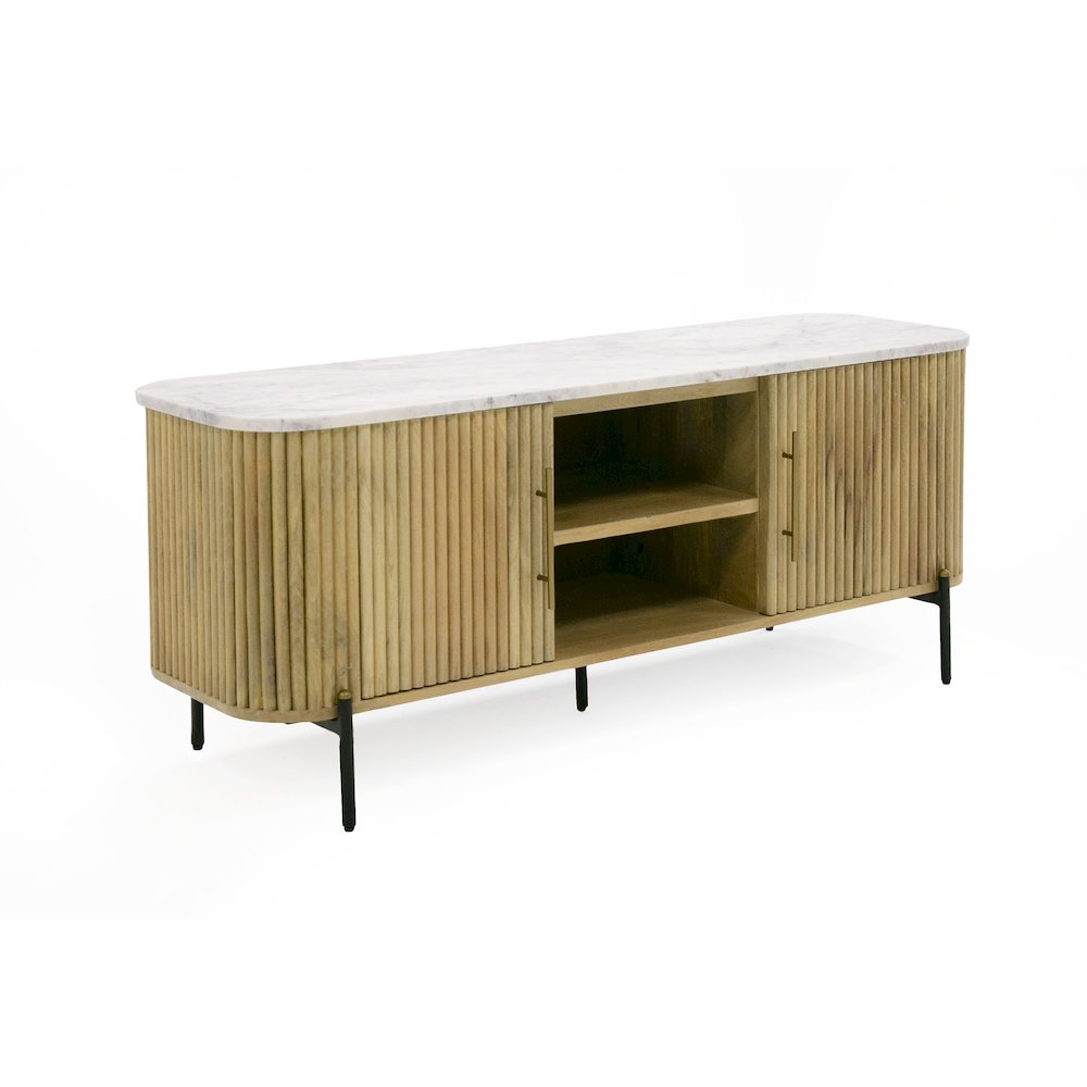 Modrest - Cambridge White Marble & Mango TV Stand. Picture 3