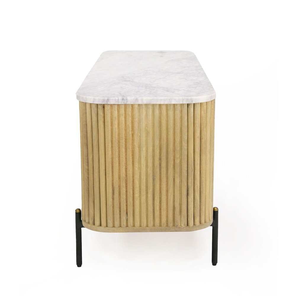 Modrest - Cambridge White Marble & Mango TV Stand. Picture 4