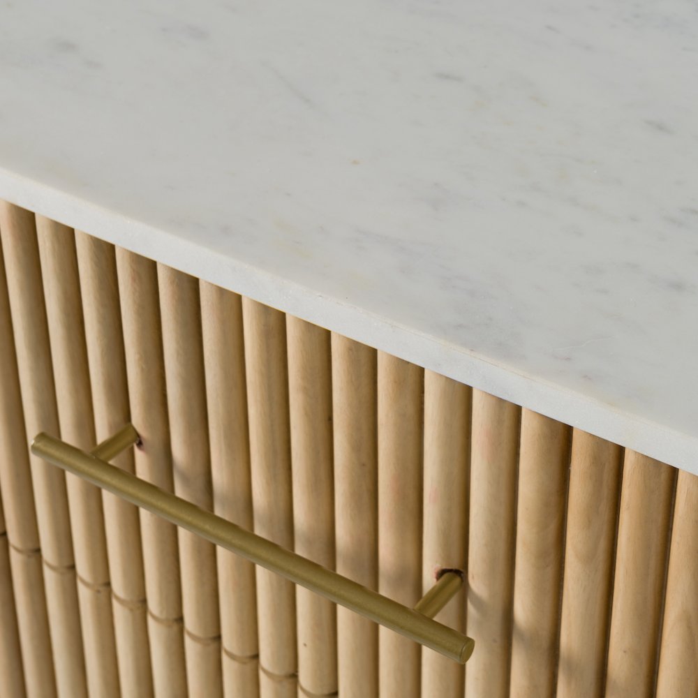 Cambridge White Marble and Mango 3 Drawer Dresser. Picture 9