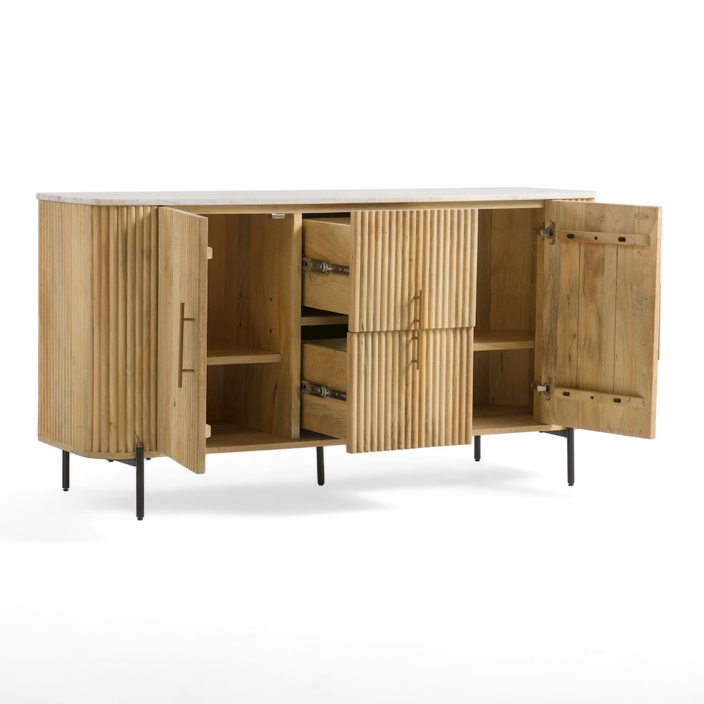 Modrest - Cambridge White Marble & Mango Buffet. Picture 5