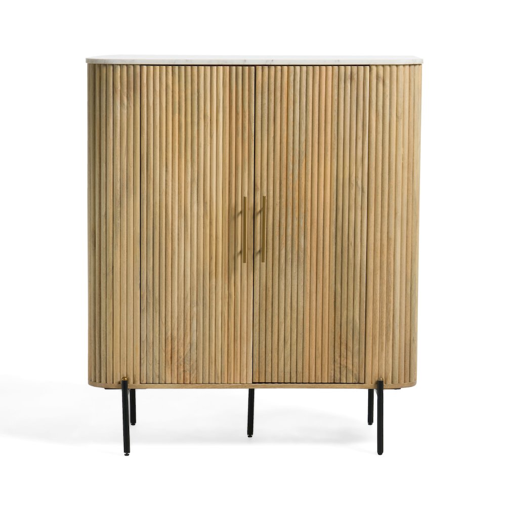 Modrest - Cambridge White Marble & Mango Tall Buffet. Picture 1