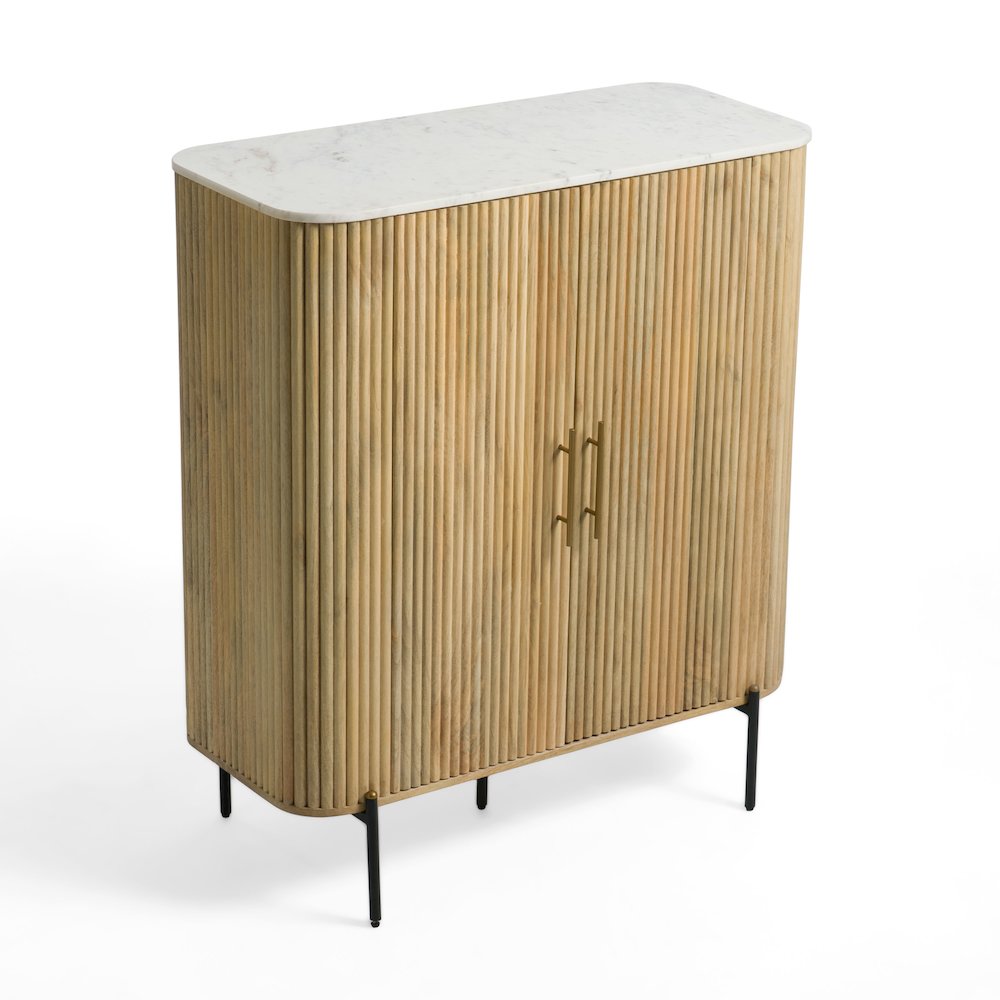 Modrest - Cambridge White Marble & Mango Tall Buffet. Picture 2