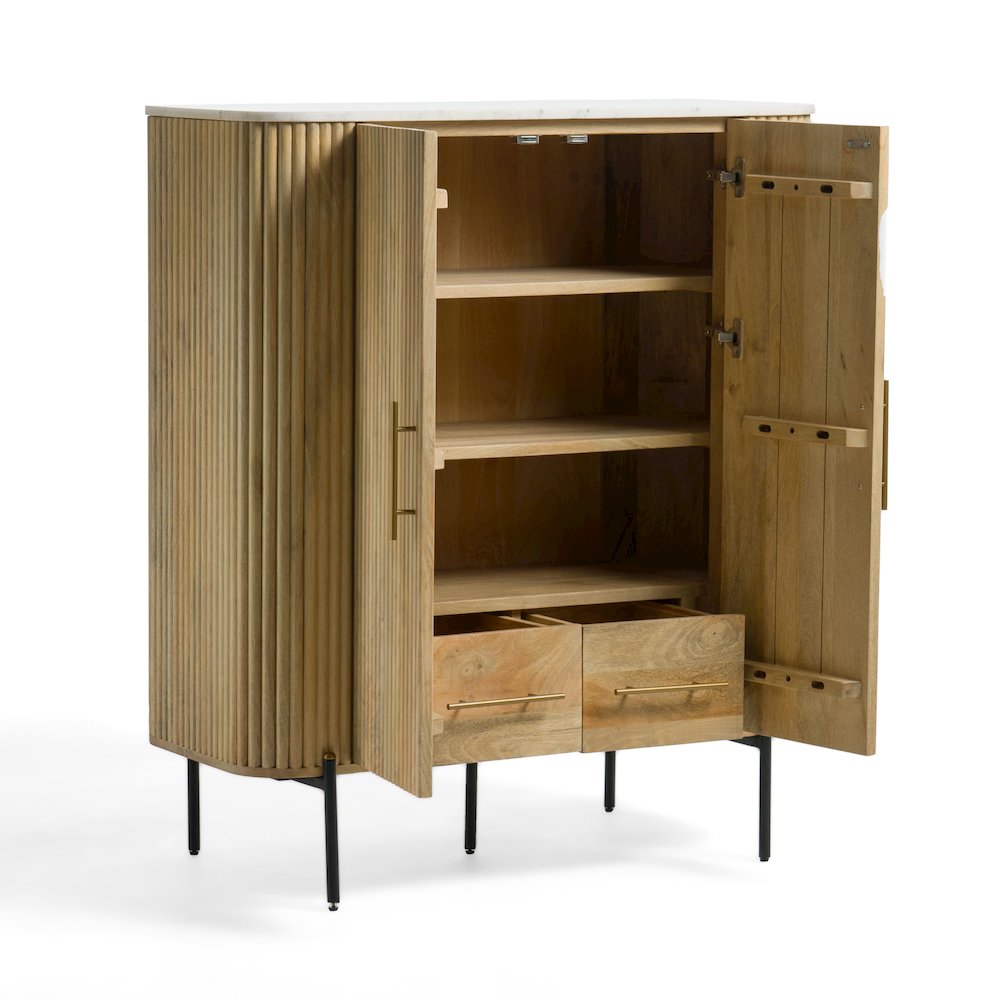 Modrest - Cambridge White Marble & Mango Tall Buffet. Picture 6