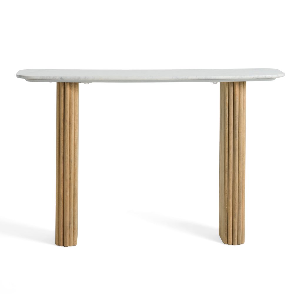 Modrest - Cambridge White Marble & Mango Console Table. Picture 1