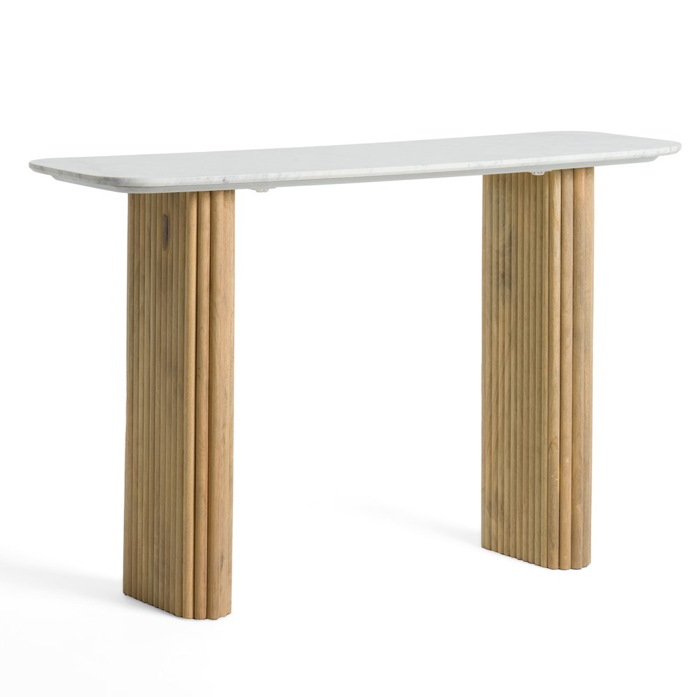 Modrest - Cambridge White Marble & Mango Console Table. Picture 2