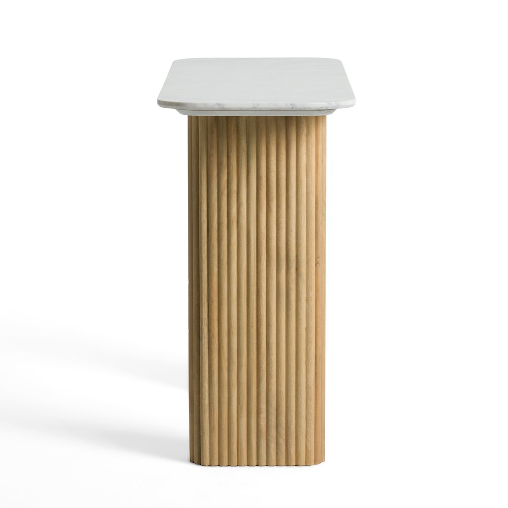 Modrest - Cambridge White Marble & Mango Console Table. Picture 3