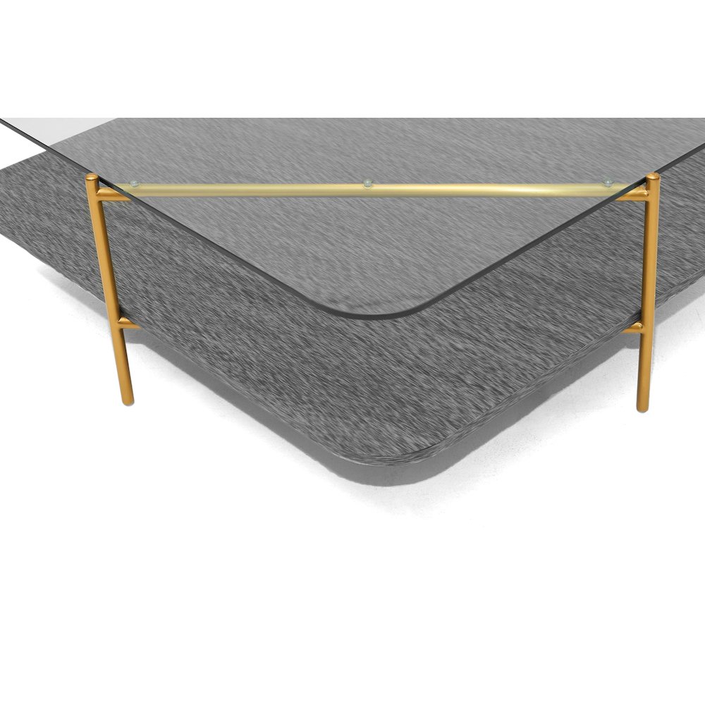 Modrest Cari - Glam Gold + Glass End Table. Picture 2