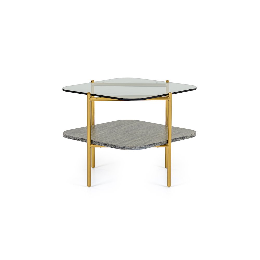 Modrest Cari - Glam Gold + Glass End Table. Picture 5