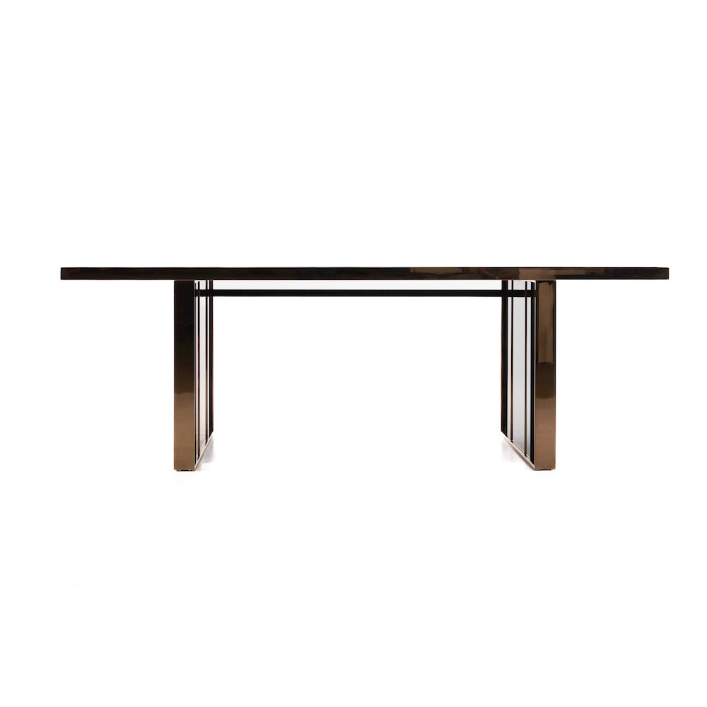 Nova Domus Cartier Modern Black & Rosegold Dining Table. Picture 8