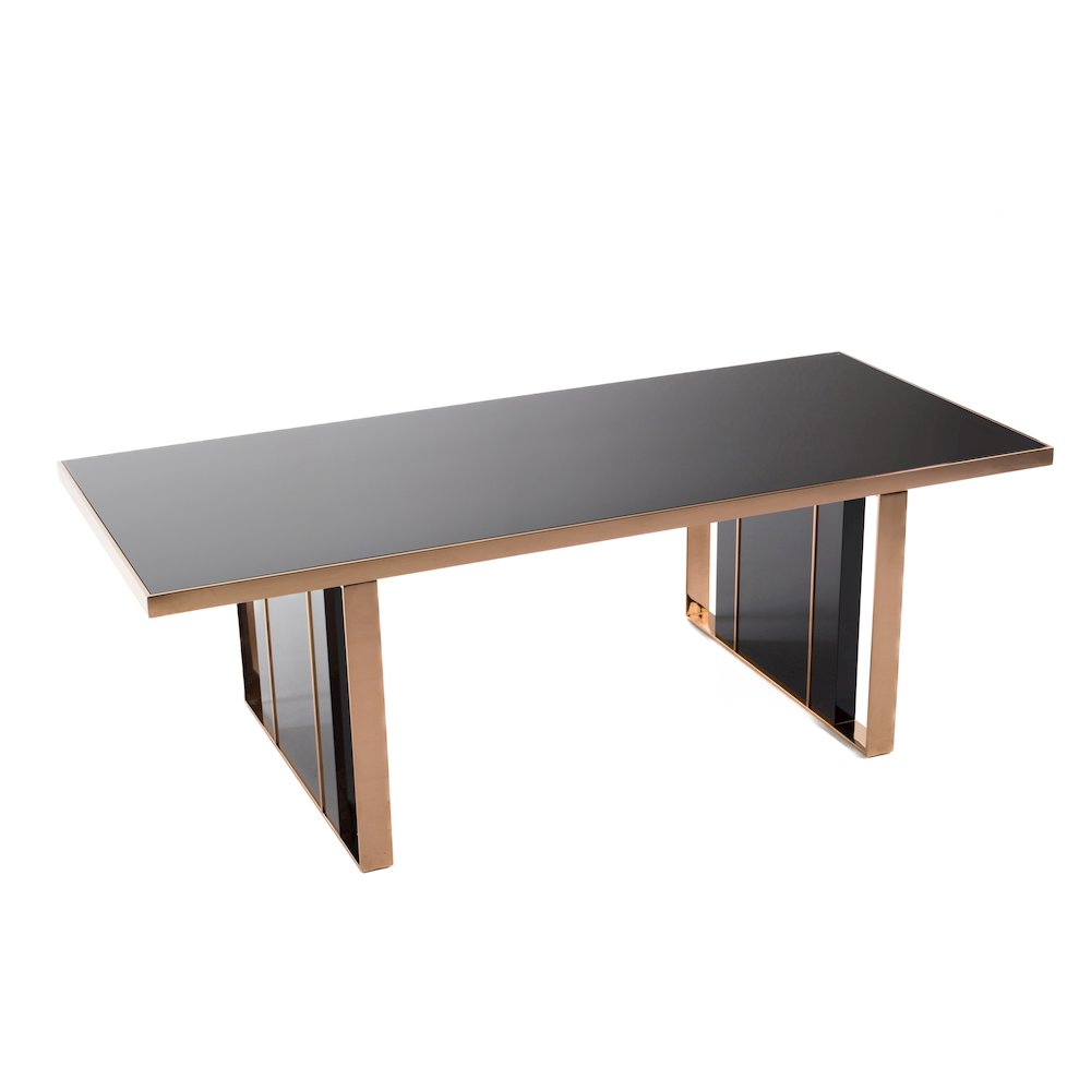 Nova Domus Cartier Modern Black & Rosegold Dining Table. Picture 9