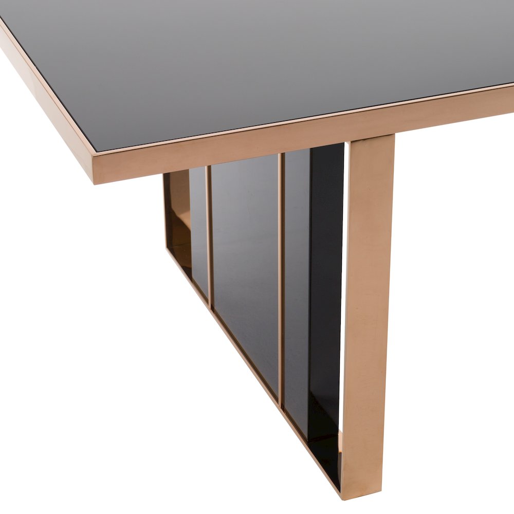 Nova Domus Cartier Modern Black & Rosegold Dining Table. Picture 10