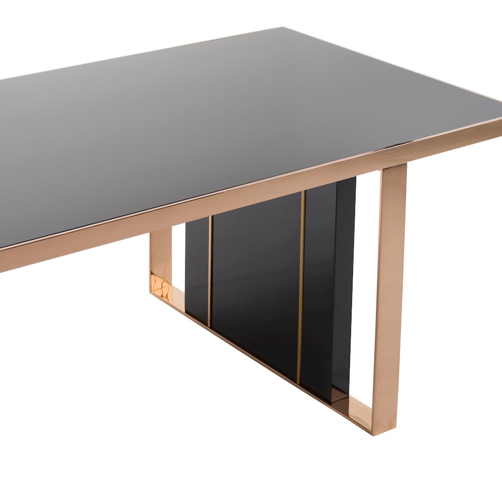 Nova Domus Cartier Modern Black & Rosegold Dining Table. Picture 11