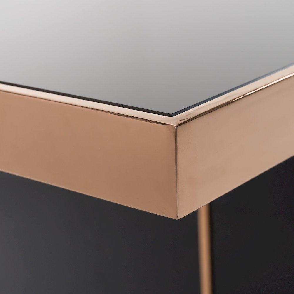 Nova Domus Cartier Modern Black & Rosegold Dining Table. Picture 12
