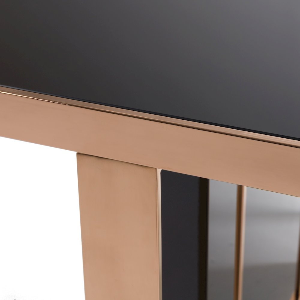 Nova Domus Cartier Modern Black & Rosegold Dining Table. Picture 13